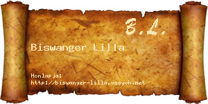 Biswanger Lilla névjegykártya